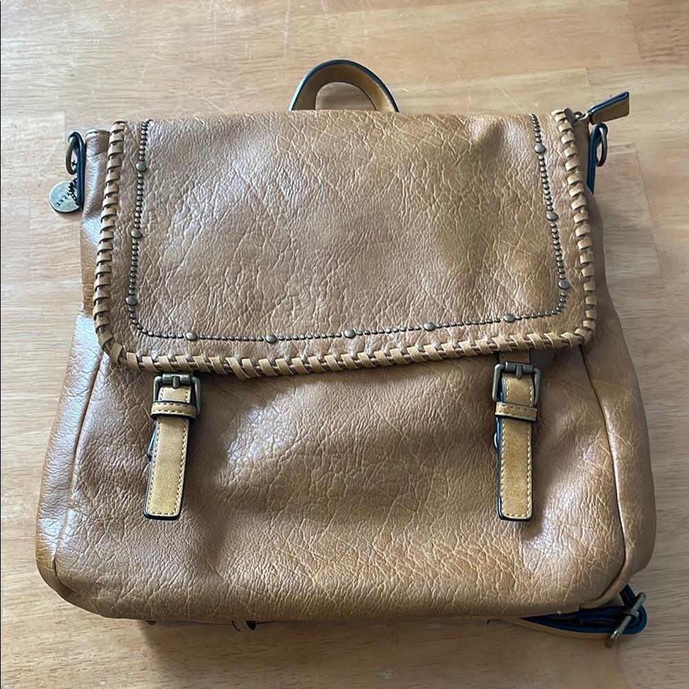 Tan Leather Backpack